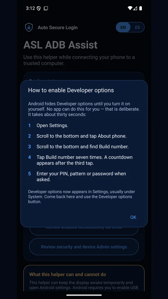 How to turn on Developer options