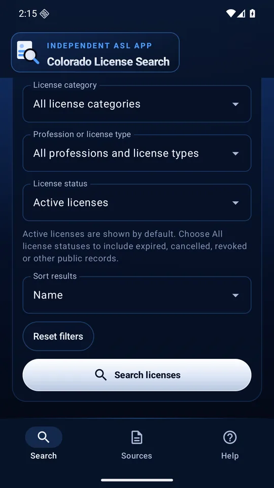 Filtre por categor&iacute;a, profesi&oacute;n y estado