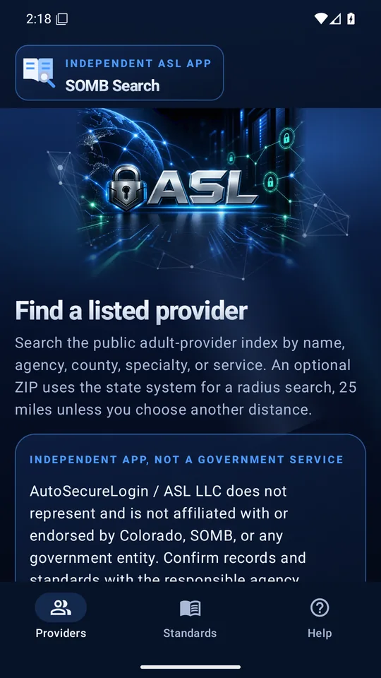 Encuentre un proveedor de la lista