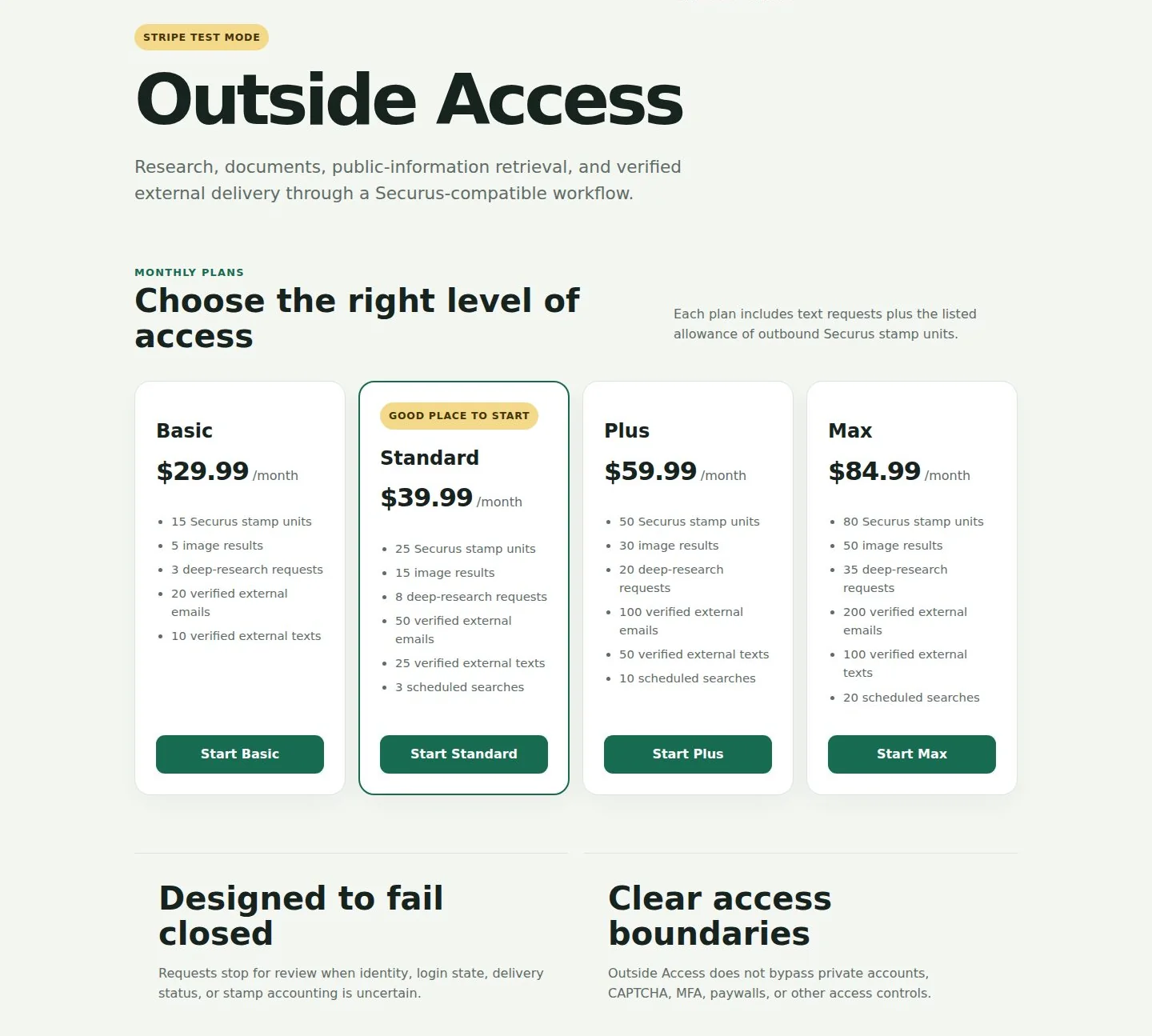 Outside Access sponsor site