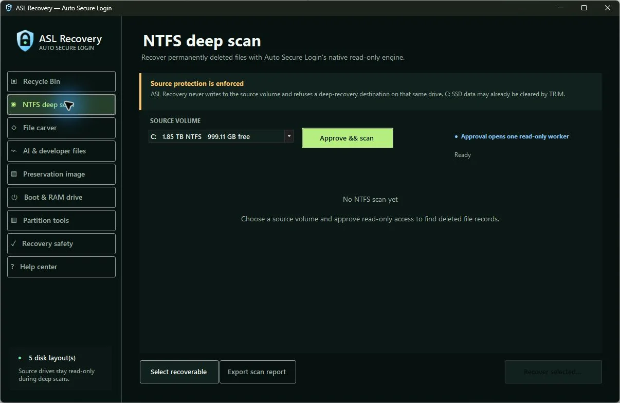 ntfs deep scan